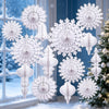 14 Pcs Christmas Hanging Decorations, Snowflakes and Honeycomb Ornaments