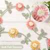 Balun Admhail 2Pcs Felt Daisy Garland, 7ft Hanging Banner, Boho Baby Shower Party Decor