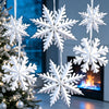 6 Pcs Christmas Hanging Decorations, 3D Paper Snowflakes, White Ornaments