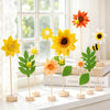 11 PCS Sunflower Party Decorations, Wooden Base, Felt Flower Centerpieces