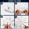 6 Pcs Christmas Hanging Decorations, 3D Paper Snowflakes, White Ornaments