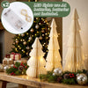 6 Pcs Lighted Paper Christmas Trees, Cream Honeycomb Tabletop Centerpiece