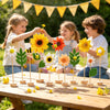 11 PCS Sunflower Party Decorations, Wooden Base, Felt Flower Centerpieces