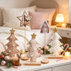 5 Pcs Christmas Table Decorations, Fuzzy Tree Centerpiece Set, Brown Tones