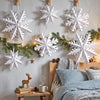 6 Pcs Christmas Hanging Decorations, 3D Paper Snowflakes, White Ornaments