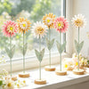 6Pcs Ombre Felt Daisy Flowers, 10in Tabletop Decor for Table Centerpieces