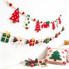 2 Pcs Christmas Banner with Bell, Felt Garland with Mixed Ornaments