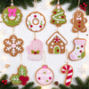 11 Pcs Felt Christmas Ornaments, Gingerbread Candy and Holiday Shapes