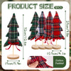 5 Pcs Tabletop Christmas Trees, Plaid Fabric Set with Wood Bases, 8-10"