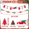 2 Pcs Christmas Banner with Bell, Felt Garland with Mixed Ornaments
