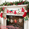 2 Pcs Christmas Banner with Bell, Felt Garland with Mixed Ornaments