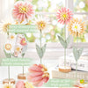 6Pcs Ombre Felt Daisy Flowers, 10in Tabletop Decor for Table Centerpieces