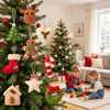 9 Pcs Stuffed Felt Christmas Ornaments, Gingerbread, Wreath and Reindeer