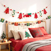 2 Pcs Christmas Banner with Bell, Felt Garland with Mixed Ornaments