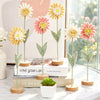 6Pcs Ombre Felt Daisy Flowers, 10in Tabletop Decor for Table Centerpieces