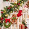 9 Pcs Stuffed Felt Christmas Ornaments, Gingerbread, Wreath and Reindeer