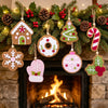 11 Pcs Felt Christmas Ornaments, Gingerbread Candy and Holiday Shapes