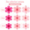 SUNBEAUTY Paper Flowers Decoration, Set of 9 - Hot Pink Paper Flower for Wall Hanging Ornaments, Party Fans & Floral Backdrop for Weddings Baby Showers Birthdays Valentine Mother's Day & More
