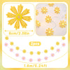 2Pcs Flower Fairy Lights, Pink Yellow Daisy String Lights, Felt 5.24ft