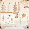 5 Pcs Christmas Table Decorations, Fuzzy Tree Centerpiece Set, Brown Tones