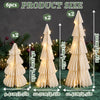 6 Pcs Lighted Paper Christmas Trees, Cream Honeycomb Tabletop Centerpiece