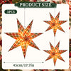 Lighted Paper Star Lanterns, 3 Pcs 18" Plaid Christmas Decorations