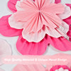 SUNBEAUTY Paper Flowers Decoration, Set of 9 - Hot Pink Paper Flower for Wall Hanging Ornaments, Party Fans & Floral Backdrop for Weddings Baby Showers Birthdays Valentine Mother's Day & More