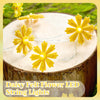2Pcs Flower Fairy Lights, Pink Yellow Daisy String Lights, Felt 5.24ft