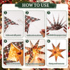 Lighted Paper Star Lanterns, 3 Pcs 18" Plaid Christmas Decorations