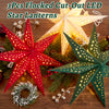 Lighted Paper Star Lanterns, 3 Pcs 12" Flocked Christmas Decorations