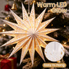 Lighted Paper Star Lanterns, 2 Pcs 18" White Christmas Decorations