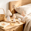 Fairy Garden Mushroom Decorations, 6Pcs Enchanted Forest Felt Wood Toppers