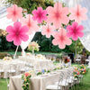 SUNBEAUTY Paper Flowers Decoration, Set of 9 - Hot Pink Paper Flower for Wall Hanging Ornaments, Party Fans & Floral Backdrop for Weddings Baby Showers Birthdays Valentine Mother's Day & More