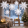 6 Pcs Christmas Hanging Decorations, 3D Paper Snowflakes, White Ornaments