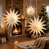 Lighted Paper Star Lanterns, 2 Pcs 18" White Christmas Decorations