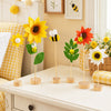 11 PCS Sunflower Party Decorations, Wooden Base, Felt Flower Centerpieces