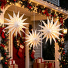 Lighted Paper Star Lanterns, 2 Pcs 18" White Christmas Decorations