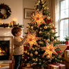 Lighted Paper Star Lanterns, 3 Pcs 18" Plaid Christmas Decorations