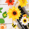 11 PCS Sunflower Party Decorations, Wooden Base, Felt Flower Centerpieces