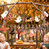 2PCS Cute Halloween Fall Garland Ghost Pumpkin Banner 8.2ft